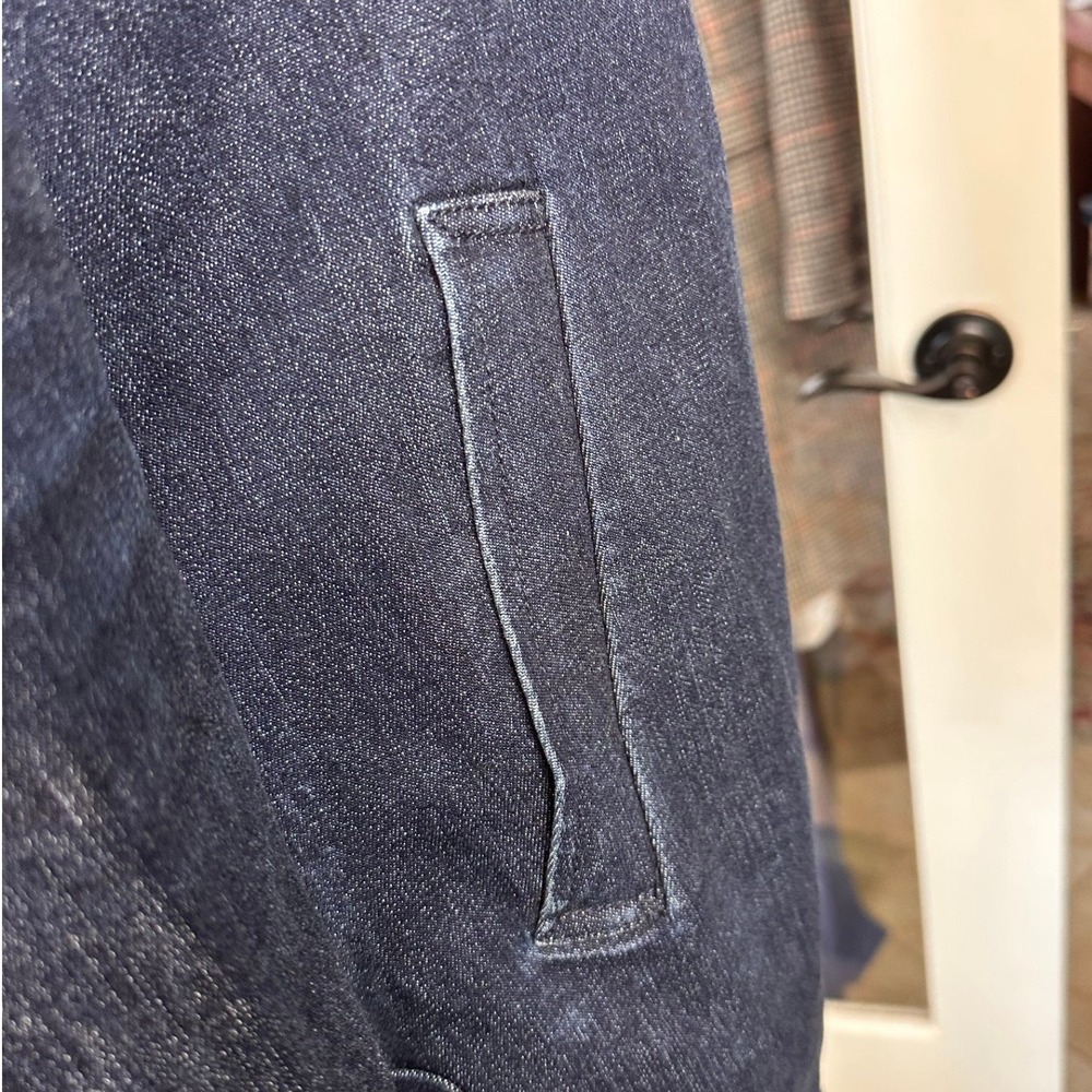 Ralph Lauren Denim Car Coat SZ10 Indigo Blue silver Crest Buttons Military Style - Picture 9 of 16